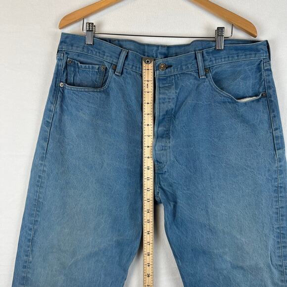 Levis 501 XX Jeans Mens 42x30 Blue Straight Button Fly Medium Wash (38x27) Denim - Picture 9 of 11
